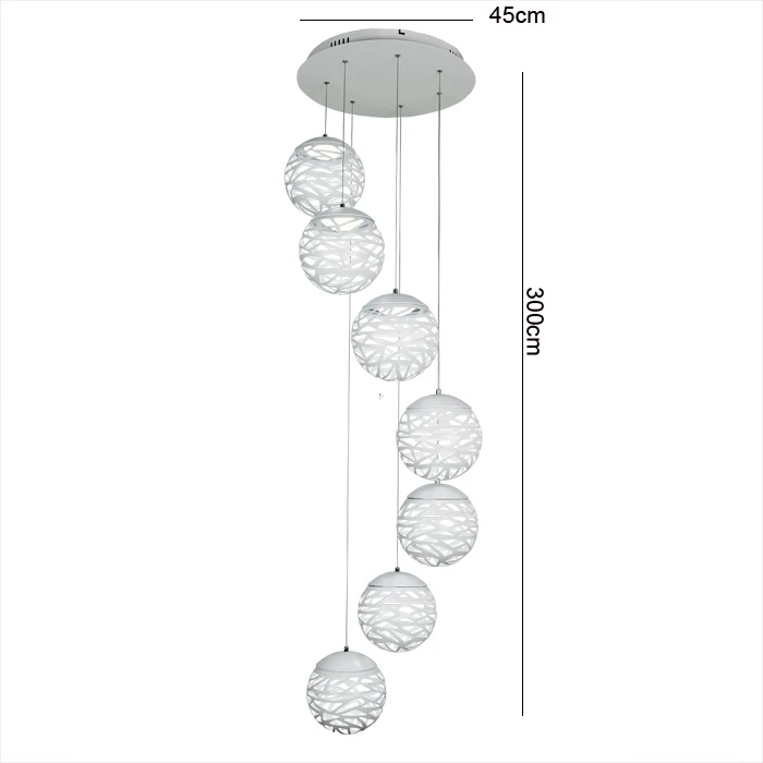 7 Lights Современный подвесной светильник Led белый черный живопись металл подвесной светильник для лестницы обеденный Гостиная висит освещения - Цвет корпуса: 7 Lights