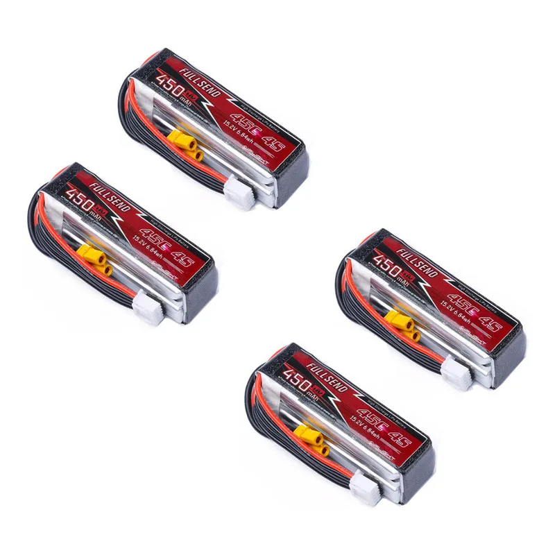 4 шт. FULLSEND 15 2 в 4S 450 мАч HV 45C Lipo батарея XT30 разъем для FPV гоночного дрона Квадрокоптер