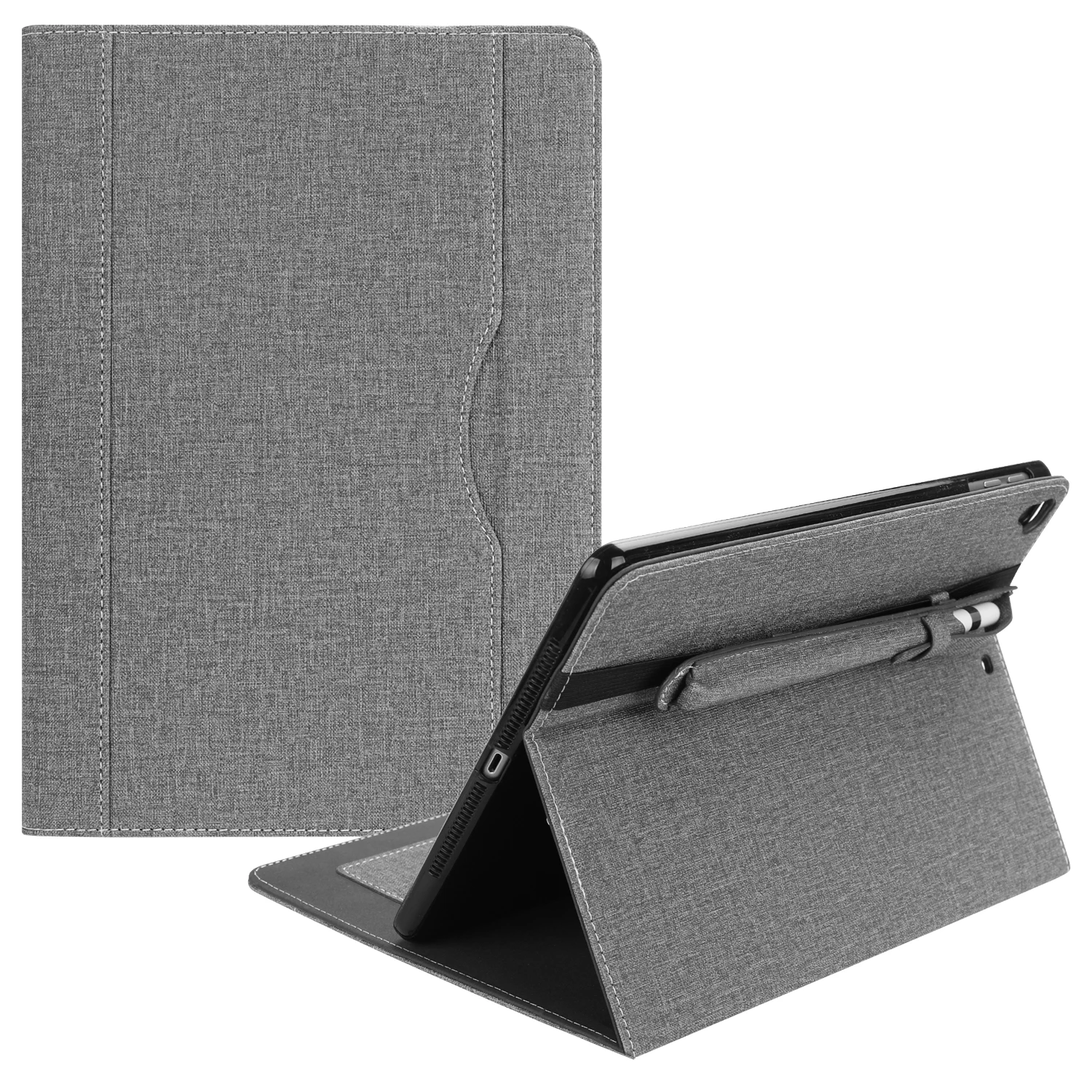 Gray Чехол Deekite для iPad 9,7, чехол-книжка из искусственной кожи для iPad 9,7 /, Pro, Air 2/Air с бумажником и карандашом - Цвет: Gray