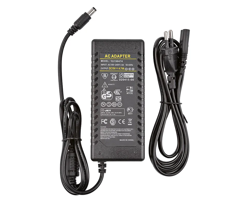 AIYIMA 19 в AC100V-240V адаптер DC19V 4.74A EU US Plug 5,5x2,2 мм блок питания зарядное устройство для усилителя мощности ноутбука