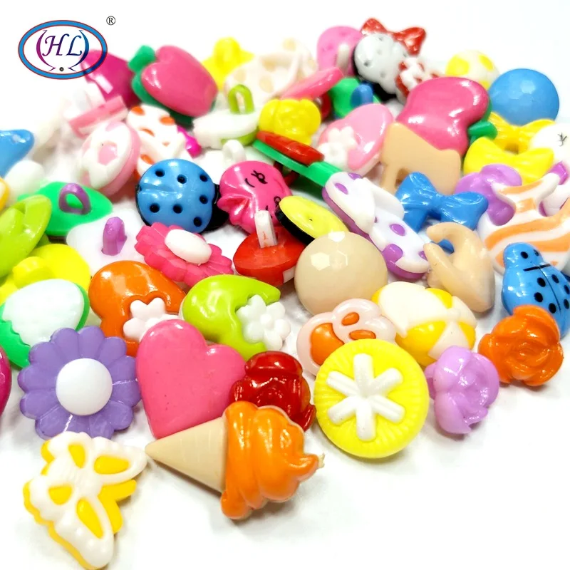 

HL 50/150pcs Lots Assorted Patterns Shank Cartoon Plastic Buttons Children's Dolls Sewing Accessories DIY Scrapbooking Crafts