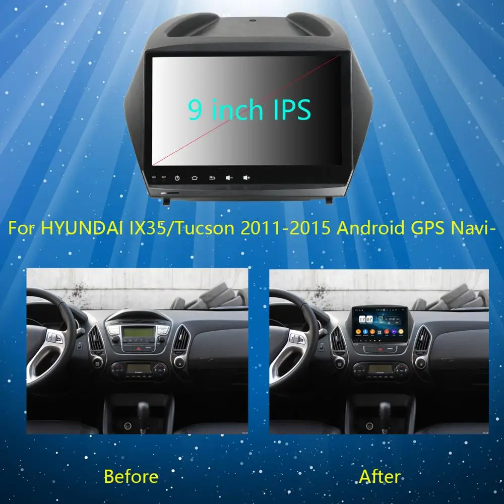 9 "IPS Octa Core 4G RAM + 64G ROM Android 0 Автомобильный DVD Радио GPS Navi для HYUNDAI IX35 Tucson 2010 2016 DSP CarPlay