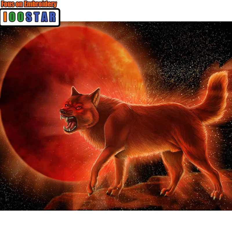

5D DIY Diamond Painting Full Drill Wolf Sewing Diamond Embroidery Icon Animals Diamond Mosaic Cross Stitch Picture Of Rhinestone