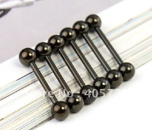 

Black Tongue Bar Tongue Rings Barbell 14G 316L Stainless Steel Hot Sale Brand New 1.6mm Body Piercing Jewelry For Women 100pcs