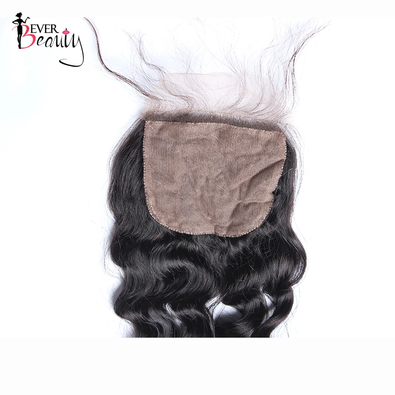 4x4 Silk Base Closure Brazilian Loose Wave 100% Human Hair With Baby Hidden Ever Beauty Remy | Шиньоны и парики