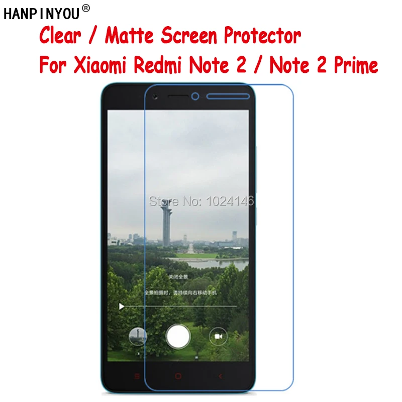 

New HD Clear / Anti-Glare Matte Screen Protector For Xiaomi Redmi Note 2 Note2 5.5" Protective Film Guard With Cleaning Cloth