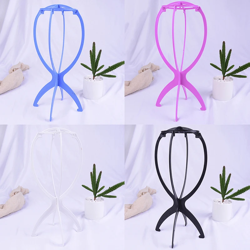 

1pc Wig Stand Plastic Wig Holders Display Portable Folding Stable Wig Stand Tool 7*35cm