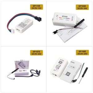 SP108E Wi-Fi WS2811 WS2812B светодиодный музыкальный контроллер, sp107 e SK6812 SP105E Bluetooth APA102 SP110E WS2801 пикселей, Светодиодная лента, DC5-24V