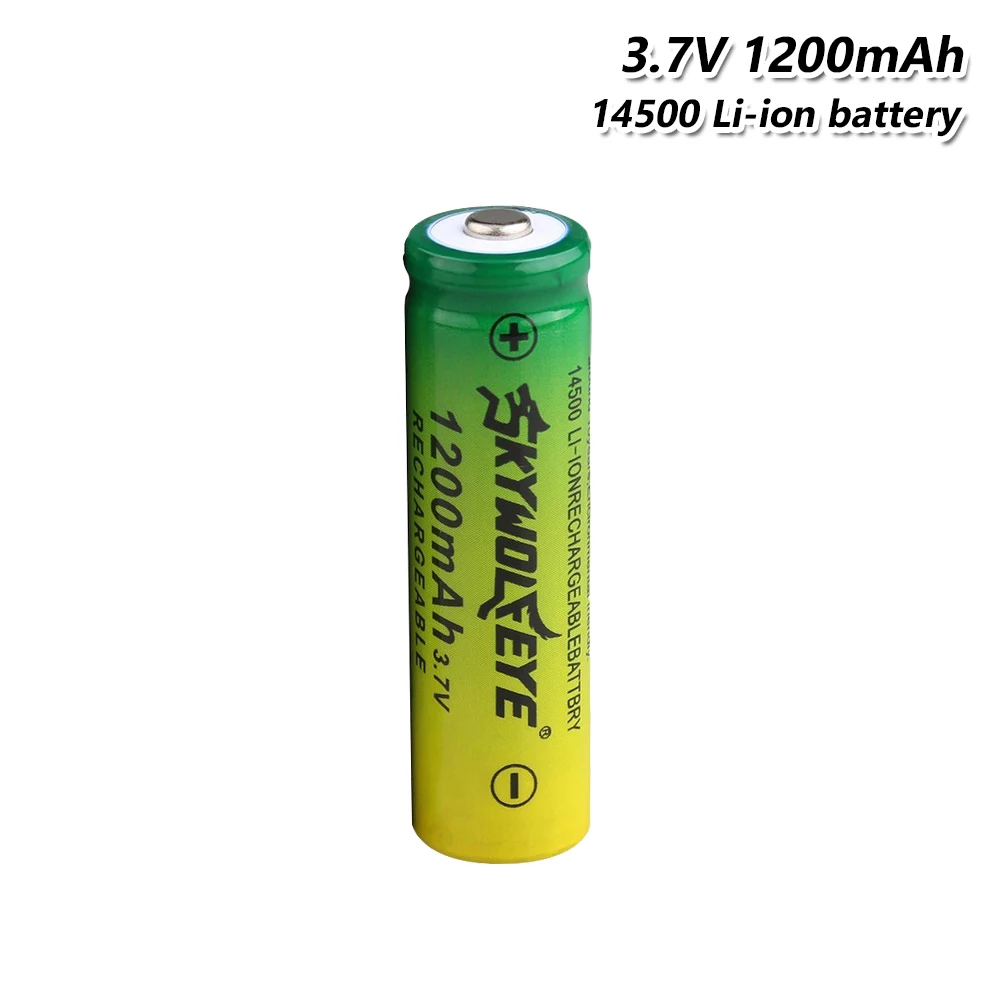 1 Pc Аккумулятор 14500, 3,7 в, 1200 мА/ч, литий-полимерный аккумулятор для микрофона, мини-вентилятор, геймпад, фонарь, фонарик, Interphone, перезаряжаемый - Цвет: 1 Pc