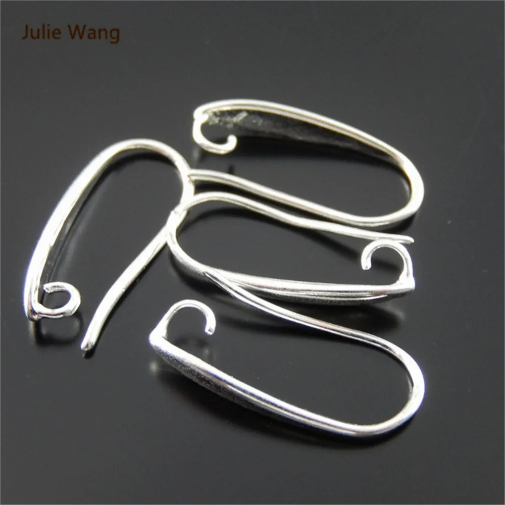Julie Wang 6PCS Copper Bright Silver Color Jewelry Making Ear Hooks Accessory Clasps Earring Handcraft Accessories | Украшения и