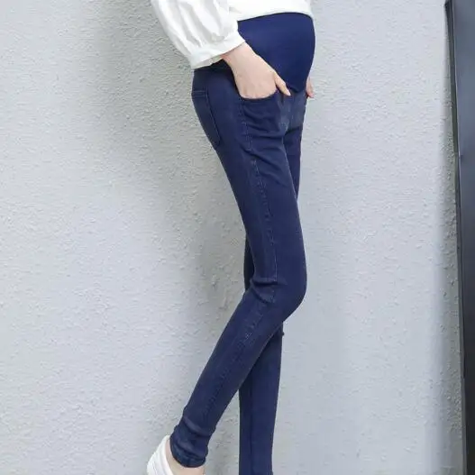 Джинсовые супер эластичные узкие брюки для беременных 2019 Осенние леггинсы