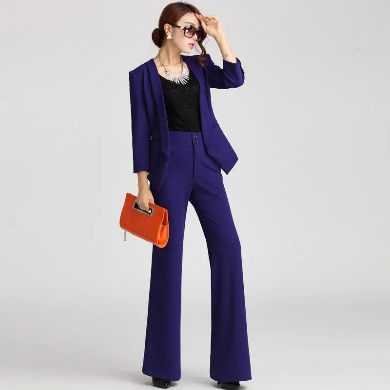 Dark Purple Women Evening Pant Suits Female Business Suit Office Smart Work Trouser B173 | Женская одежда