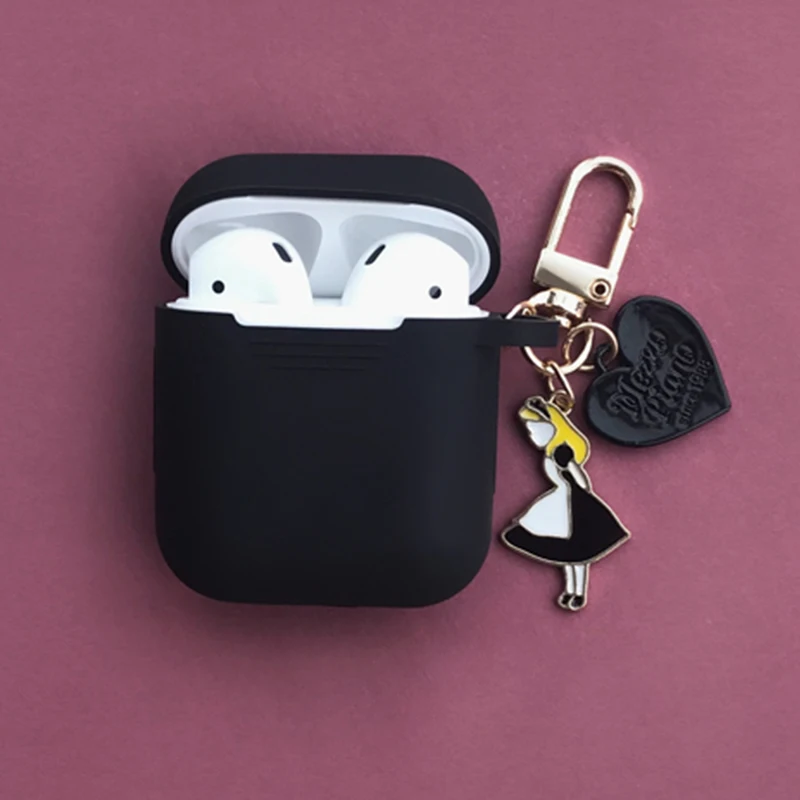 Девушка мультфильм милый силиконовый чехол для Apple аксессуары для airpods Bluetooth чехол для гарнитуры наушников коробка украшение крышка брелок