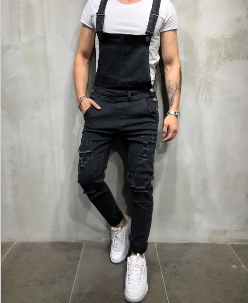 Men's Jeans New Hole-in-the-Back Suspenders Large Size Exploded | Мужская одежда