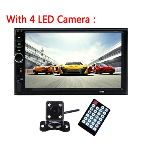 4 LED Camera Podofo Автомобильный мультимедийный плеер авторадио 2Din " HD Автомобильный Радио аудио стерео сенсорный экран авто MP5 плеер Bluetooth TF USB FM камера - Цвет: 4 LED Camera