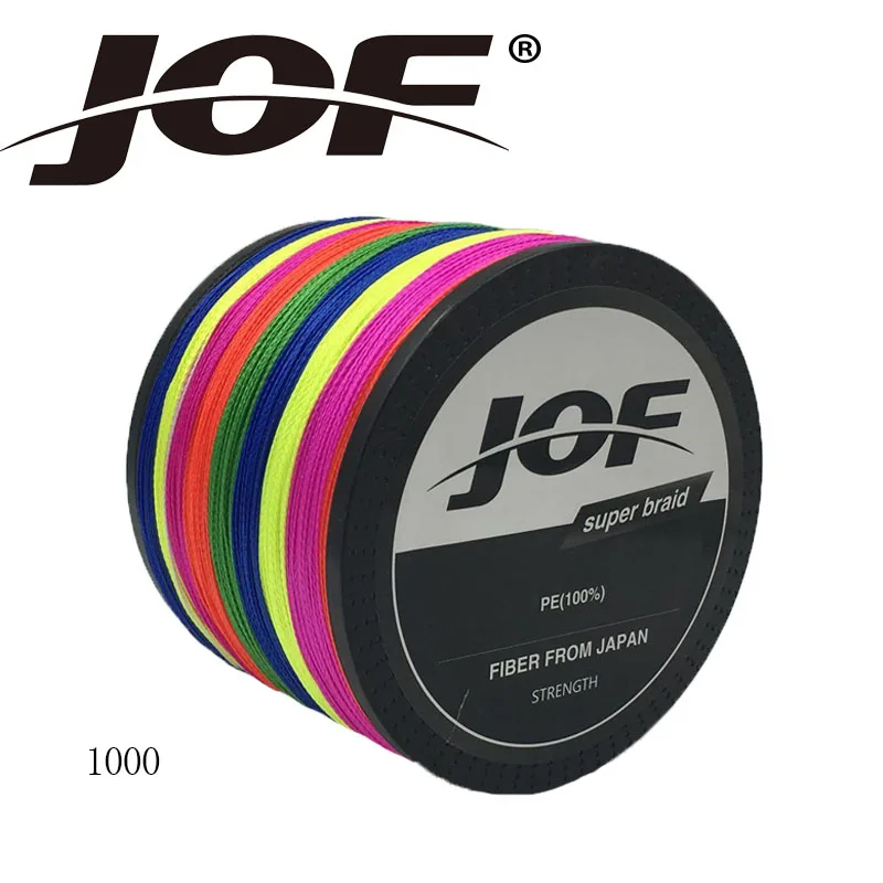 Новая улучшенная плетеная рыболовная леска JOF 1000 м многонитевая 13 анг. Фунт. 8