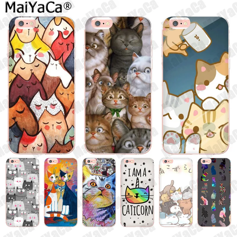 Чехол для телефона MaiYaCa с милым мультяшным животным котом iphone SE 2020 11 pro 8 7 66S Plus X 10 5S