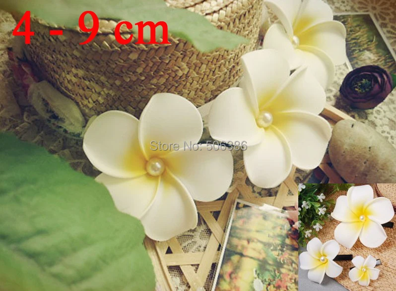 Оптовая продажа 4 9 см зажим для волос цветок Франгипани поролоновая Плюмерия