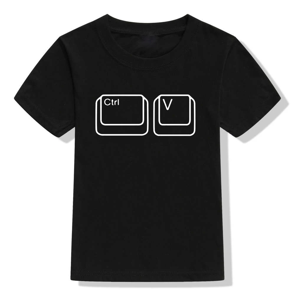 Ctrl C Ctrl V, одинаковые футболки для всей семьи, футболки для мужчин, сына, дочери, папы, топы для детей, Повседневная футболка для маленьких девочек и мальчиков, для папы и детей