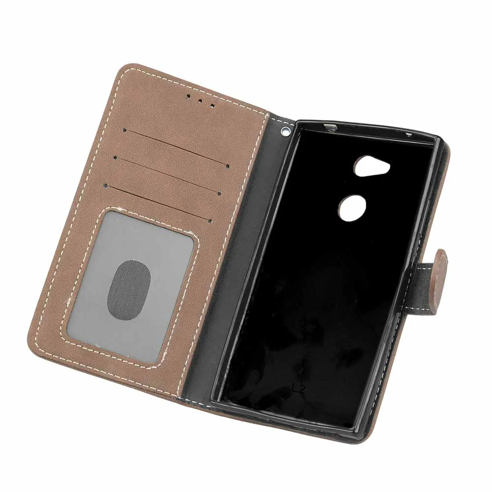 Флип кейс для Sony Xperia L2 XA2 ультра Чехол кошелек с подставкой задняя крышка XZ2 Compact