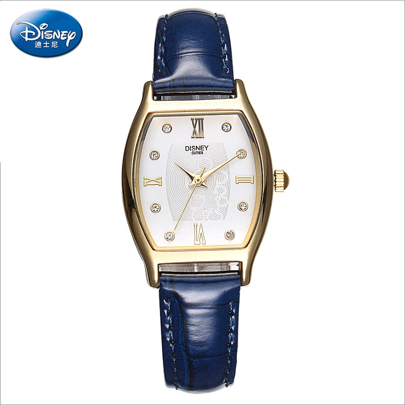 Часы наручные Disney женские кварцевые роскошные брендовые модные Geneva с кожаным
