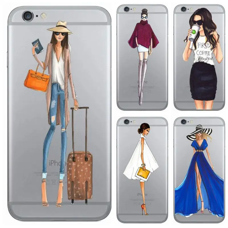 Милые мягкие чехлы для iphone 5s 6 S 7 plus 8 x Pretty girl fashion show minecraft телефонные футляры ТПУ