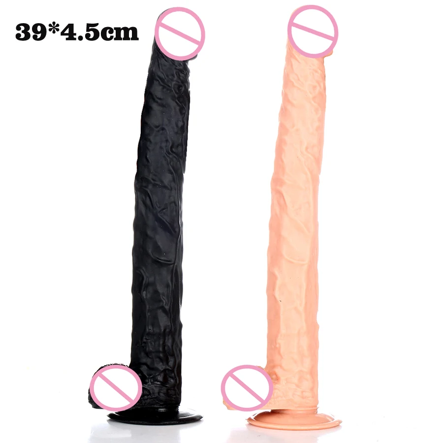 39cm Super Long Realistic Dildo With Suction Cup Artificial Penis Dick Big Black Dildos For Women Adult Sex Toys Woman |