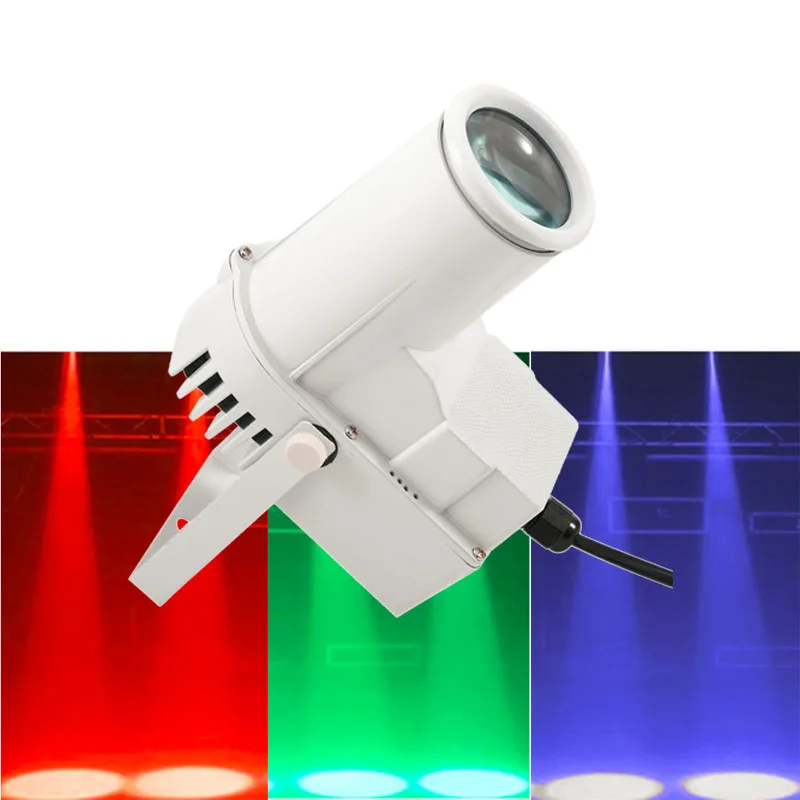Мини белый корпус светодиодный проектор 9 Вт RGB Изменение цвета светодиодные