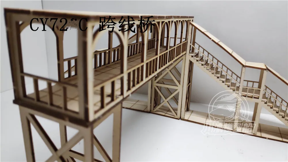 1/87 Scale Railway Station Platform Diorama Scene DIY Wooden Assembly Model Kits