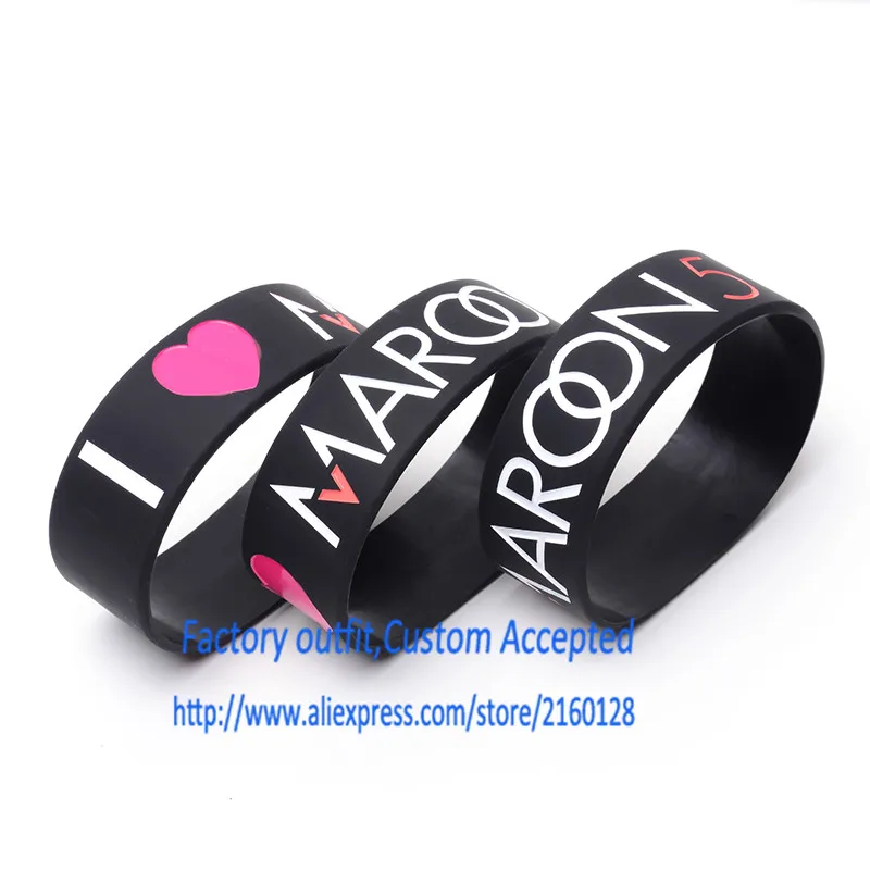 1 шт. я люблю Maroon 5 силиконовый браслет для Музыкальный концерт взрослых Размеры |