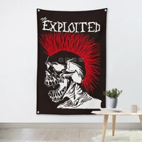 the exploited music band team logo cloth poster banners four hole flag dormitory bedroom wall decoration