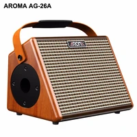 aroma ag 26a acoustic guitar amplifier 26w portable amp with microphone interface built in rechargeable battery and bluetooth
