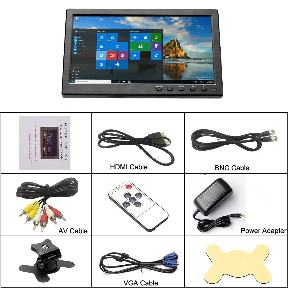 Монитор Podofo для подголовника автомобиля 10 1 &quotЖК-HD монитор VGA/AV/USB/SD TV и ПК