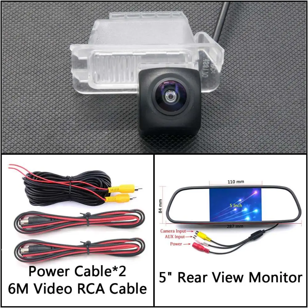 Cam N 5 inch Mirror 175 градусов HD резервная камера заднего вида для Ford Tourneo/Transit Fusion Mondeo EcoSport автомобильный парковочный монитор водонепроницаемый - Название цвета: Cam N 5 inch Mirror