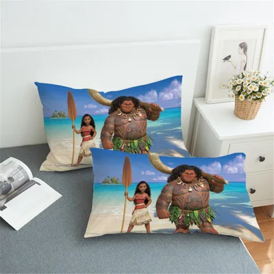 PillowCases(2pcs) Disney Moana Bedding Set Duvet Cover PillowCase Single Twin King Size Bedroom Decoration Cartoon boy Girls Children Bed Gifts - Цвет: PillowCases(2pcs)