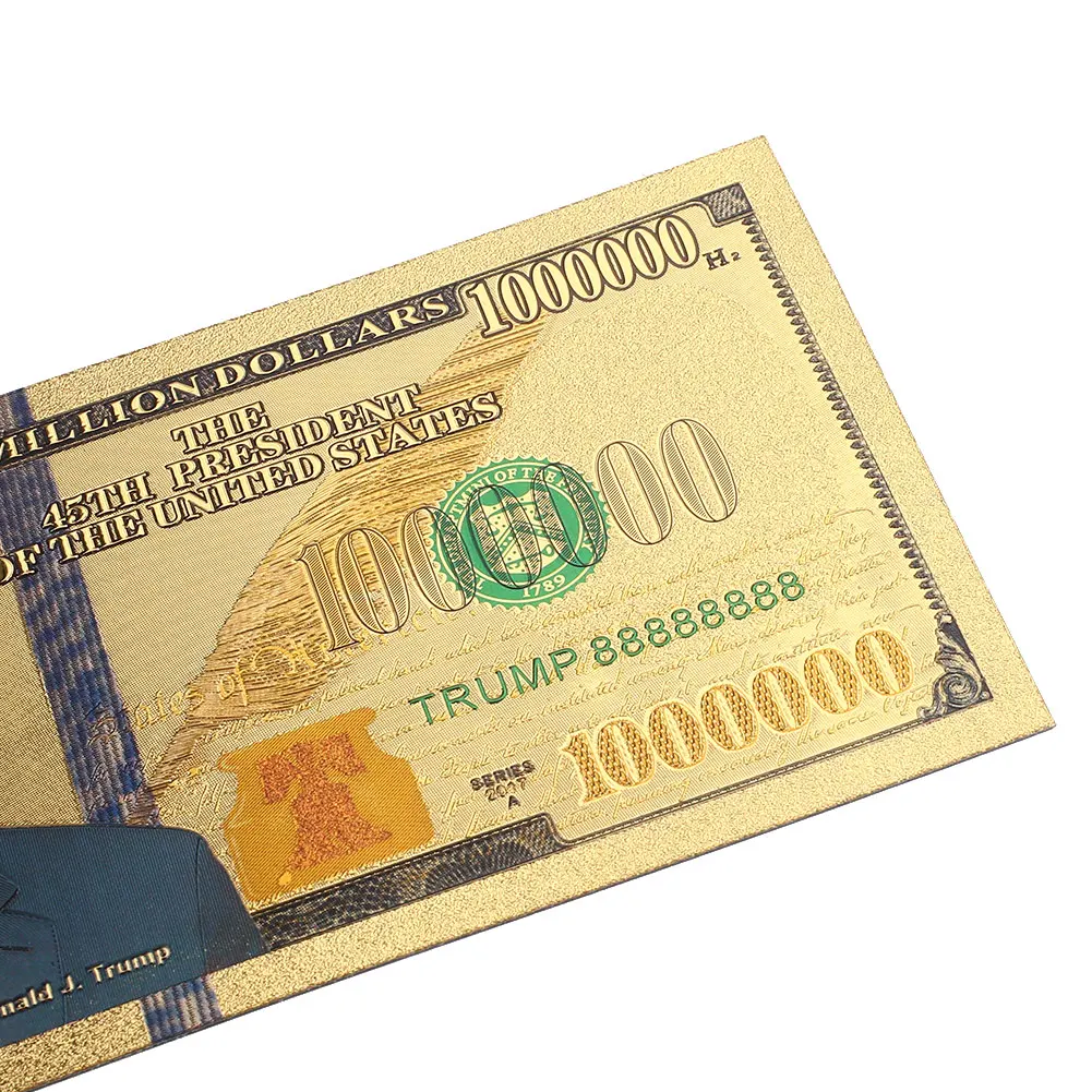 Позолоченные античные банкноты Дональд Трамп и первая леди 24K позолоченные 10