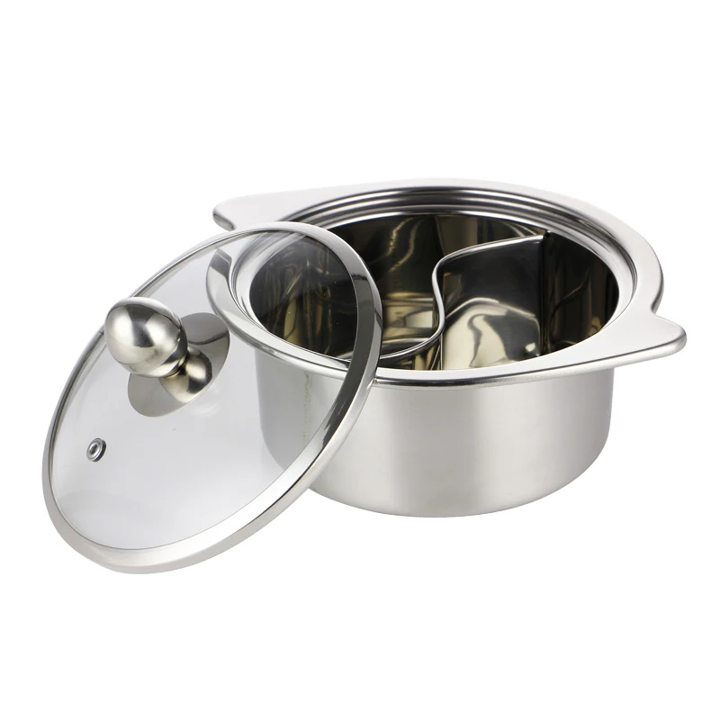 Caçarola de Aço Acampamento ao ar Utensílios de Cozinha Guisado com 2 Inoxidável Livre Doméstico Cozinhar Pote Grade Devide Mini Útil 1600ml Uso