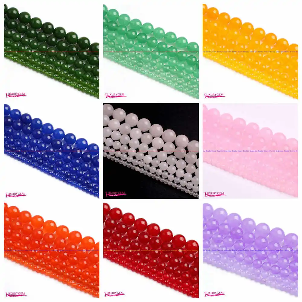 

4mm 6mm 8mm 10mm 12mm 14mm Natural Multicolor Jades Stone Round Loose Beads 15" Jewelry Making wj399
