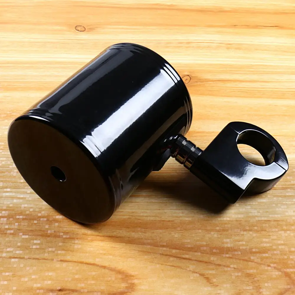 Online Portavasos Ajustable Negro Brillante Para Motocicleta Harley Touring Street Glide ATV Universal FLH/T FLHX