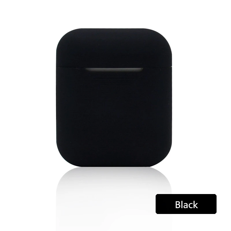 black Мягкий силиконовый чехол, наушники для Apple Airpods, Bluetooth, беспроводные наушники, защитный чехол, коробка для Air Pods, наушники, сумка - Цвет: black