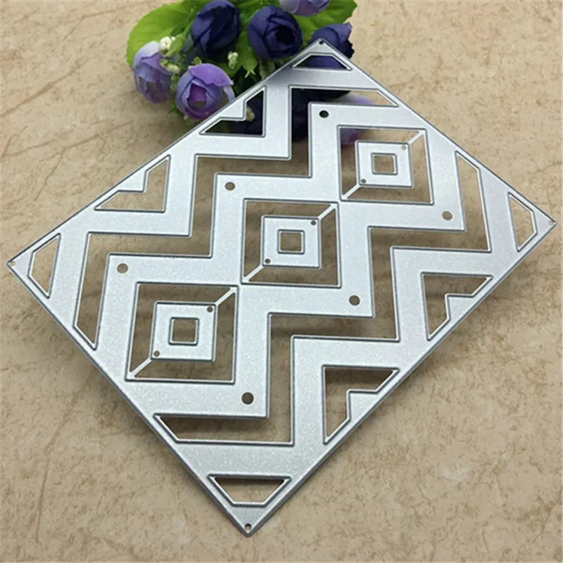 Волнистая квадратная панель металлические высечки для скрапбукинга тиснение