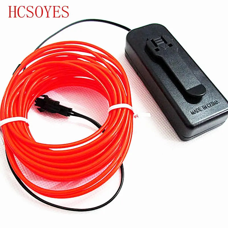 

(3m/Lots) Flexible Neon Light Glow EL Wire Rope Tape Cable Lights Shoes Clothing Car Led Strip & Battery Case