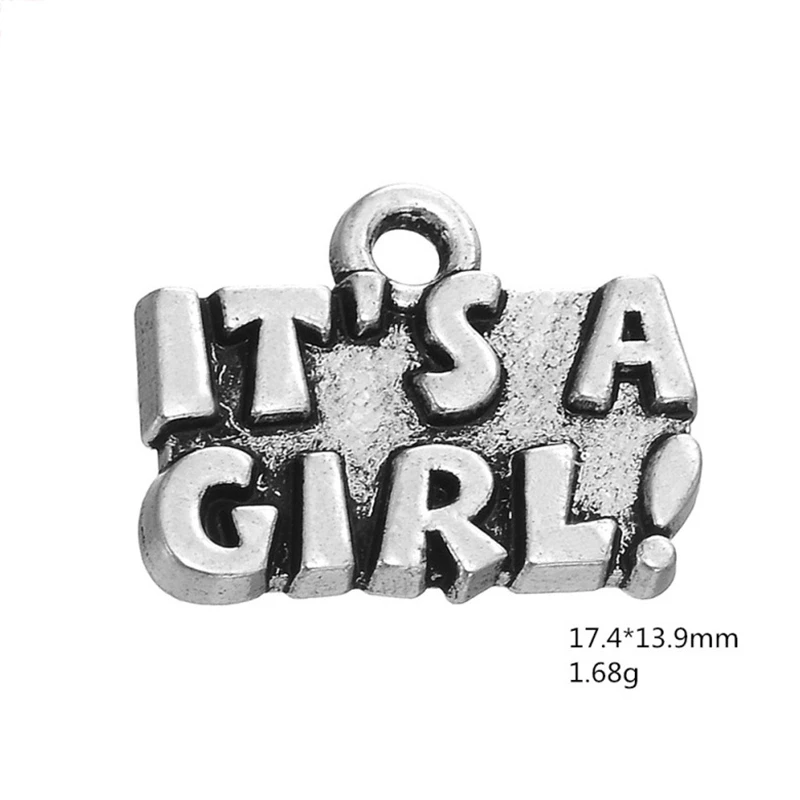 Винтажный античный серебряный кулон в виде букв для девочек и мальчиков