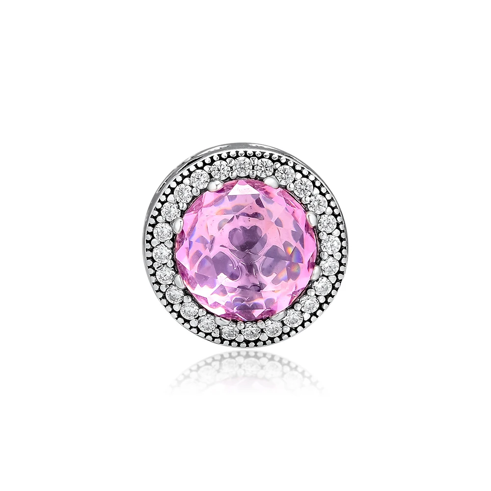 Подходит для браслетов Pandora с подвесками блестящие бусины в форме сердца розы