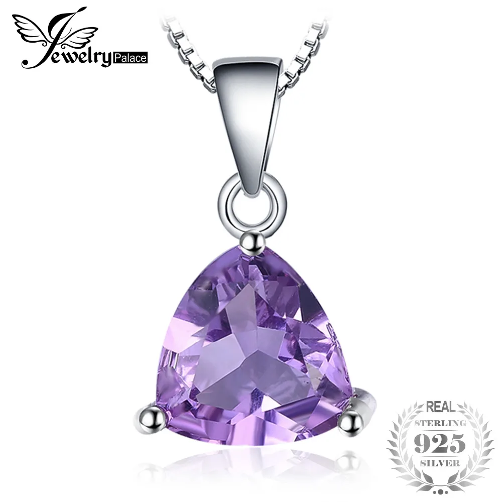 JewelryPalace трлн 1.6ct Природные Фиолетовый аметист камень 925 пробы серебро Пасьянс