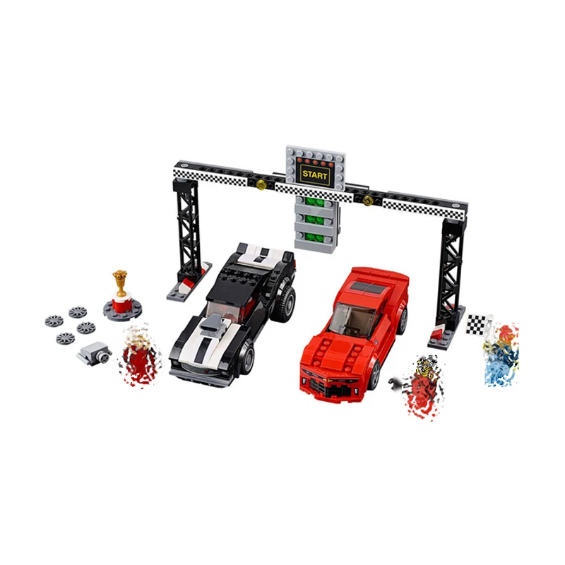78115 454 шт. скоростные чемпионы Camaro Drag racing ultra car Building Blocks Набор обучающих игрушек