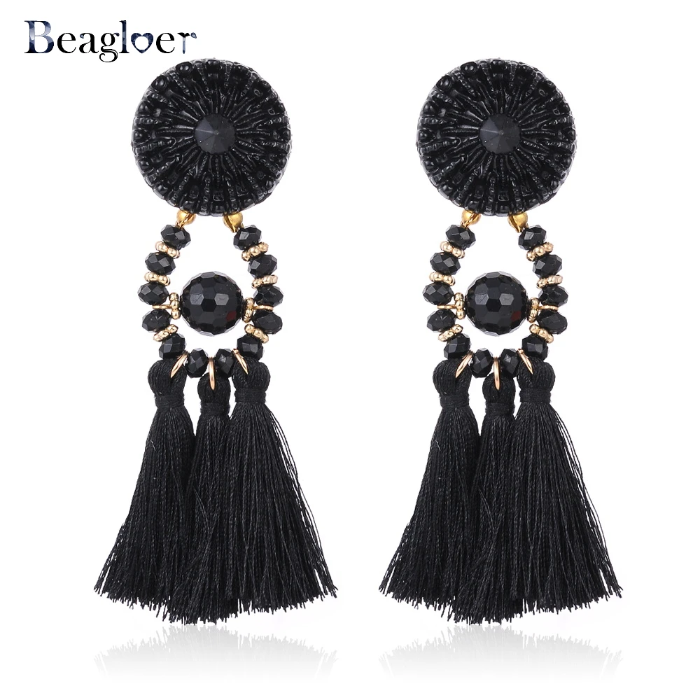 Beagloer Brincos Для женщин Boho падения мотаться бахрома серьги Винтаж Этническая себе
