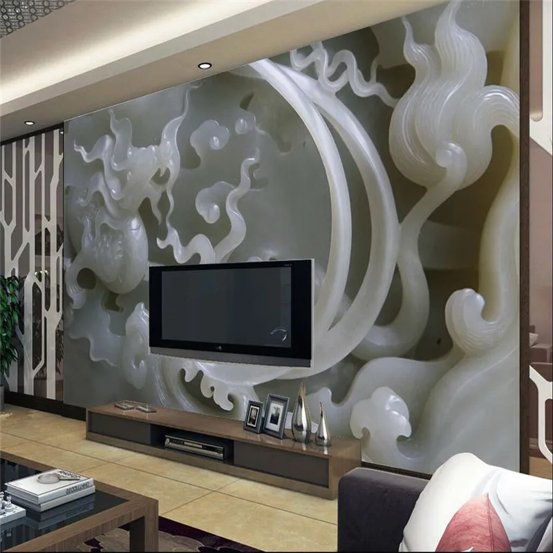 Beibehang Настенные обои 3d фото Фон фотографии китайская Нефритовая скульптура