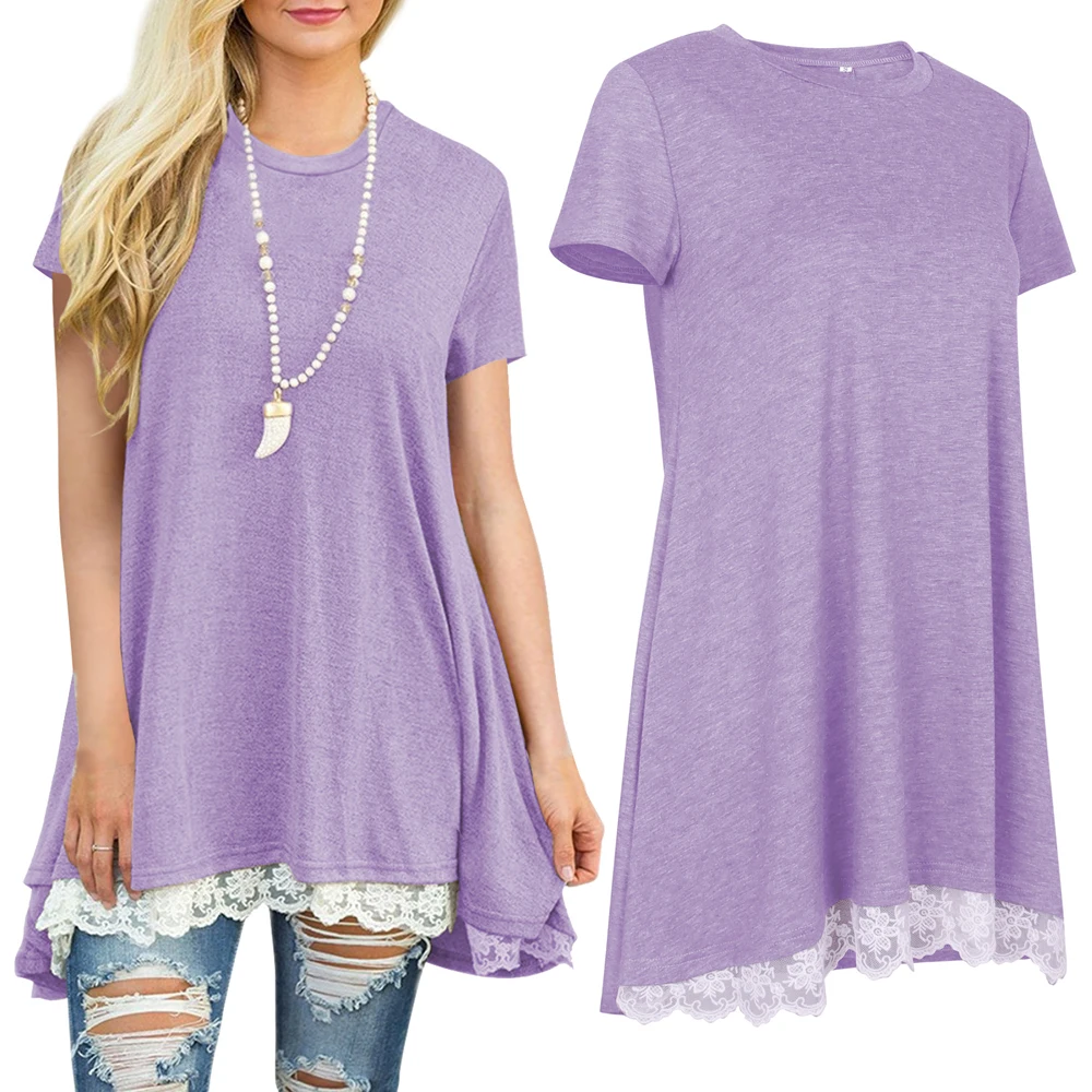 Femail T Shirt Tops For Women O Neck Lace Swallow Tail Swing Casual Loose Batwing Long Jumper Jersey Costumes Oversize Plus Size | Женская