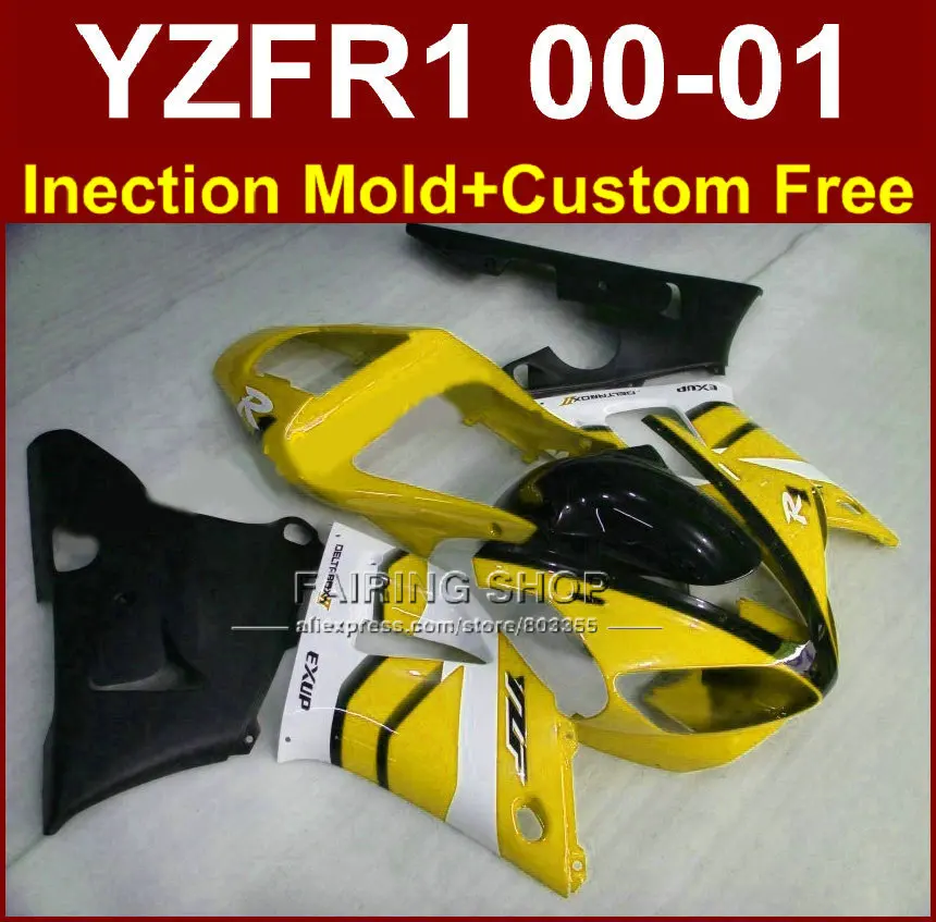 Обтекатели Perfect EXUP на заказ для YAMAHA желтого и черного цветов YZF R1 00 01 YZFR1 2000 2001 yzf 1000